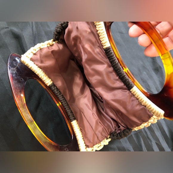 Vtg Handmade Macrame Purse - Picture 14 of 15